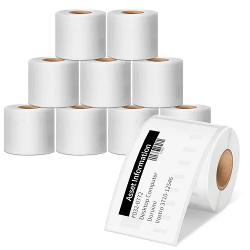 Doruimi 10 Rollen 54mm x 101mm Versandetiketten Kompatibel mit DYMO 99014 Selbstklebend Adress-Etiketten for DYMO Label Writer 450 400 4XL 330 320 310 Twin Turbo Duo, White(220 Labels/Roll)