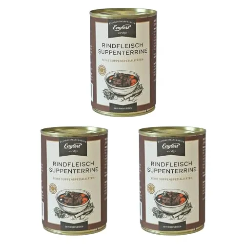 Englert | Pichelsteiner Eintopf | Rindfleisch Suppenterrine mit Lauch, Weißkraut, Karotten, Sellerie | im 3er-Set (3 Dosen à 400ml)
