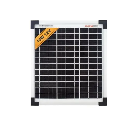Enjoysolar Mono 10W 12V Monokristallines Solarpanel Solarmodul Photovoltaikmodul ideal für Wohnmobil, Gartenhäuse, Boot