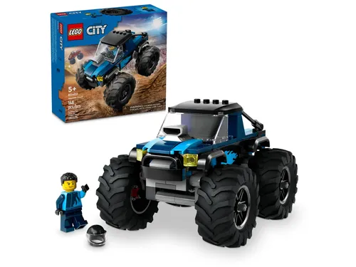 LEGO City Blauer Monstertruck - Offroad-Auto-Spielzeug mit Rennfahrer-Minifigur, ideal für spektakuläre Stuntshows und kreative Abenteuer