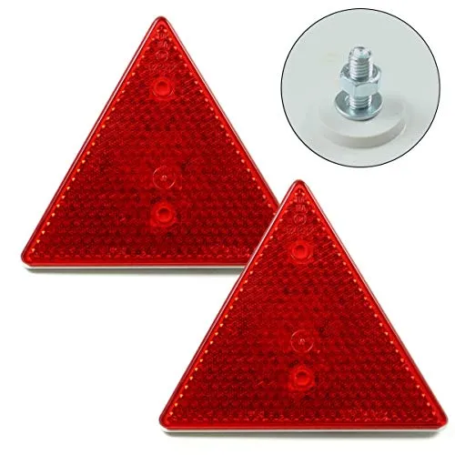 2X Rückstrahler Dreieck Schraube Anhänger Katzenauge Reflektor LKW Wohnwagen PKW
