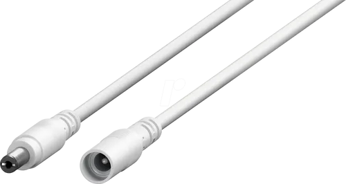 GOOBAY 76675 - Adapterkabel, 3000 mm, 2,1 mm, DC-Stecker auf DC-Kupplung, weiß