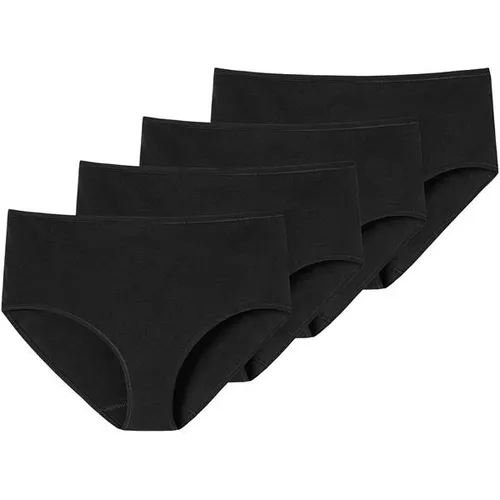SCHIESSER Damen Slip im Viererpack - Zeitlose Damenslips von SCHIESSER im praktischen Viererpack. Bequeme Passform und hochwertige Verarbeitung für den täglichen Komfort. Gewählte Variante: Schwarz, Größe: 3XL.