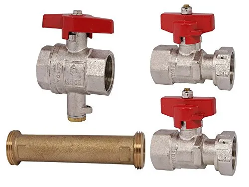 Schlösser Wasserzähler Einbausatz 1/2 Zoll x 110 mm mit Kugelhähnen - Einbausatz für Wärmemengenzähler, inklusive hochwertiger Kugelhähne für einfache Installation und zuverlässige Messung. Ideal für effiziente Heizungsüberwachung.