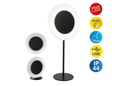 näve LED Solarleuchte Solan, 4in1 Akku-Solar-Tisch-Hängeleuchte - Lampen für den Außenbereich, dimmbar und mit USB-Ladefunktion, ideal für stimmungsvolle Gartenpartys und individuelle Lichtgestaltung.