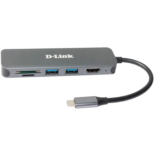D-Link DUB-2327 6-in-1 USB-C Hub mit Power Delivery - 4K HDMI, 2 USB 3.0 Ports und SD/MicroSD Reader für blitzschnelle Datenübertragung und erweiterten Bildschirmgenuss