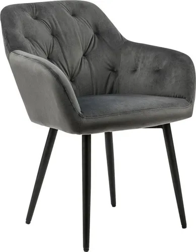 SalesFever Esszimmerstuhl mit Knopfheftung in Grau