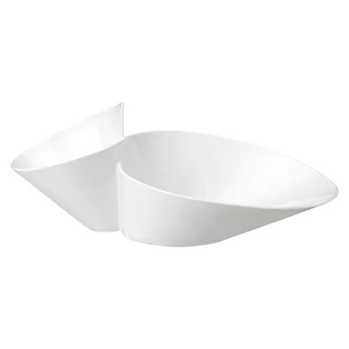 Villeroy Boch Eye-Catcher BOL 49x27cm NEW WAVE - Duo-Schüssel aus weißem Porzellan, modern und vielseitig für Obst, Brot oder Snacks