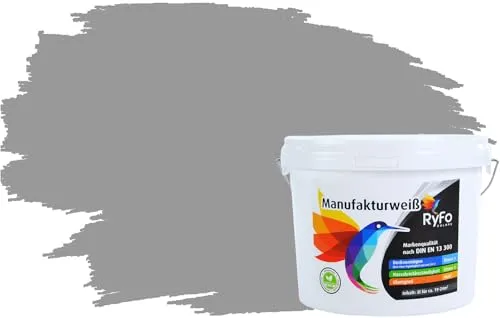 RyFo Colors Bunte Wandfarbe Manufakturweiß Elefantengrau 3l