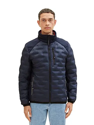 TOM TAILOR Herren 1036076 Hybrid Steppjacke - Abnehmbare Kapuze, wasserabweisend und ideal für Übergangszeiten