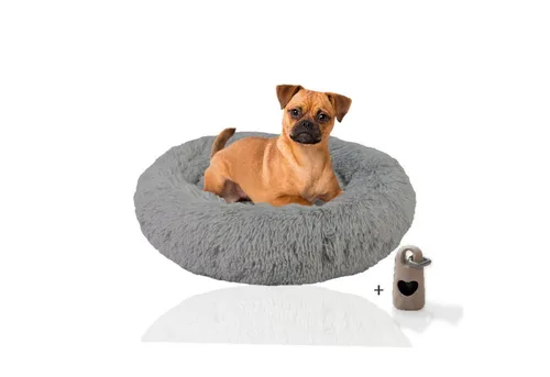 Rohrschneider Tierkissen - Flauschiges Hundebett für alle Größen - Tierbetten - Weiches Donut-Hundekissen, waschbar und ideal für erholsame Schlafplätze für Hunde und Katzen.