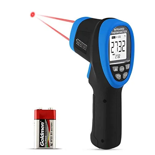 Infrarot Thermometer 1500 Grad BT-1500 Digital IR-Temperaturmessgerät -58℉ ~ 2732℉ (-50℃ ~ 1500℃) Hochtemperatur Infrarot Laser Thermometer für Kochen Industrie HVAC Ofen Schmiede（Batterie Enthalten）
