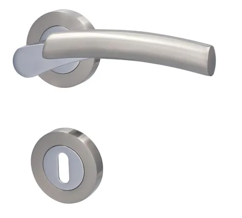 Alpertec Rosettengarnitur Solid 7 Edelstahl silber rund