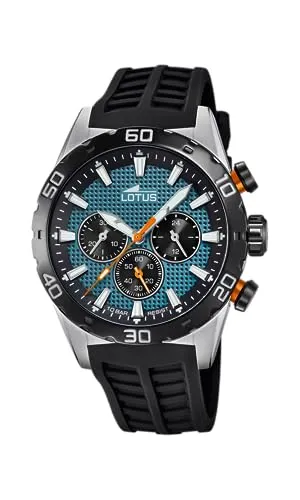 Lotus 18677/F Herrenchronograph - Schwarz/Grün - Chronograph für Herren mit grünem Wabenmuster-Zifferblatt, präzisem Quarzwerk und wasserdicht bis 10 bar, ideal für sportliche Aktivitäten und stilvolle Auftritte.
