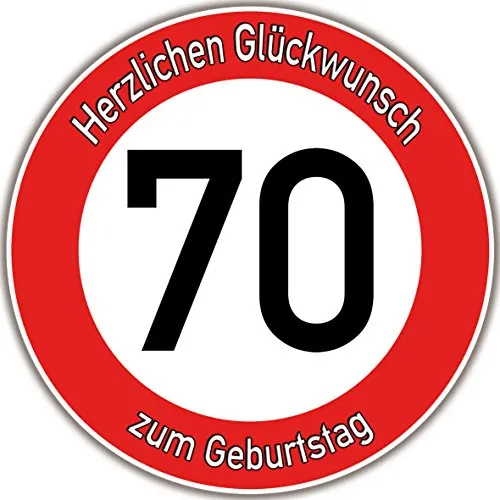 Tortenaufleger Warnschild 70. Geburtstag 14 cm - Sonstige, brilliante Farbqualität und glutenfreies Zuckerpapier - ideal für eine besondere Geburtstagstorte!
