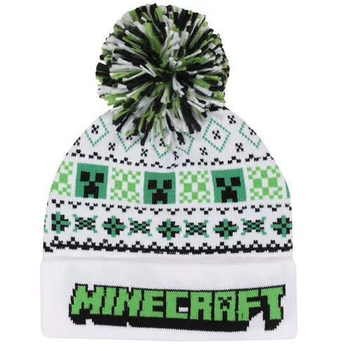 Minecraft Pom-Pom Beanie - Unisex Erwachsene Mütze in bunten Farben, perfekt für kalte Tage und ein Must-Have für Minecraft-Fans!