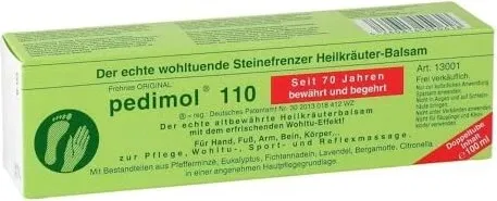 Pedimol Balsam 100 ML - Arzneimittel zur Linderung von Fußbeschwerden, pflegt und erfrischt müde Füße mit einer speziellen Formel für mehr Wohlbefinden.