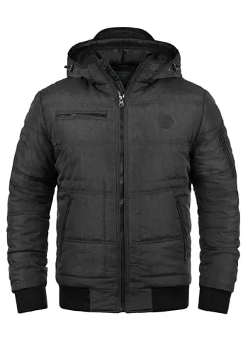 Blend BHBoris Herren Winterjacke Steppjacke mit Kapuze - Funktionsjacke aus nachhaltiger Produktion, ideal für kalte Tage mit Teddyfutter, Reißverschlusstaschen und abnehmbarer Kapuze.