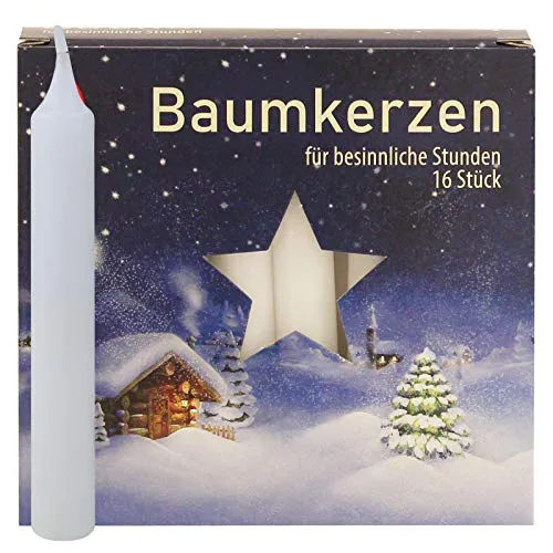 Ebersbacher Kerzenfabrik GmbH Baumkerzen weiß 16 Stück/Pack Größe (Ø x H): ca. 14 x 110 mm