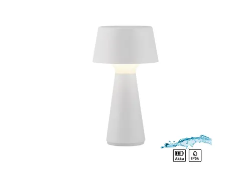 ABERA LED Akku Tischleuchte mit Touchdimmer – Modern und IP54 für den Außenbereich - Moderne Tischlampe für Garten und Balkon mit Touchdimmer. IP54 Schutz für zuverlässige Nutzung im Freien. Warmweißes Licht schafft eine gemütliche Atmosphäre.