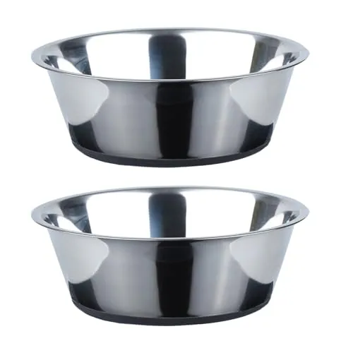 PEGGY11 Hundenapf aus Edelstahl mit rutschfestem Silikonboden, 2er Set, 1440 ml – Futternapf & Wassernapf für mittelgroße und große Hunde