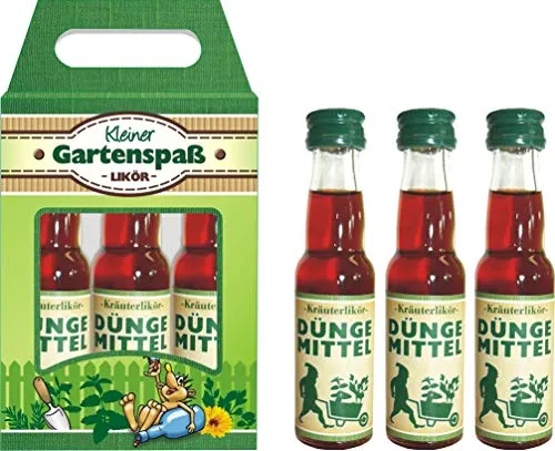 3er Kräuterlikörbox Kräuterlikör Box 3 x 0,02 L 32% vol. für Männer Männergeschenk Hobby Hobbygärtner bester Gärtner zum Geburtstag Düngermittel (Kleiner Gartenspaß 52064)