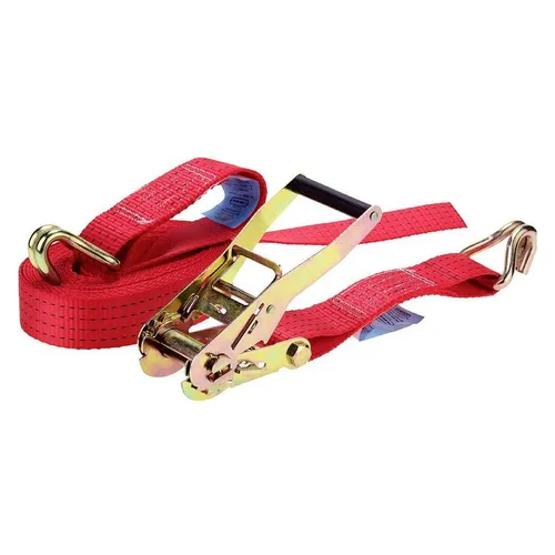 kwb 773398 Zweiteiliger Spanngurt mit Ratsche - Sicherungszubehör, 8 m x 50 mm, 4000 daN Zugkraft, aus strapazierfähigem Polyester, ideal für sicheres Transportieren und Verzurren von Lasten.