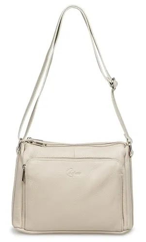 Caspar Elegante Leder Umhängetasche