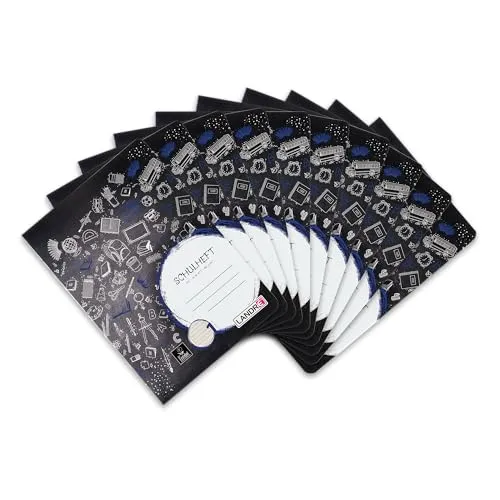 Landré Schulheft A5, 16 Blatt, Lineatur 1, liniert, 10 Stück