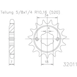 ESJOT Kettenritzel, 12 Zähne