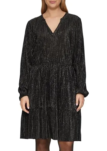 s.Oliver Plissiertes Jersey-Kleid mit Glitzereffekt