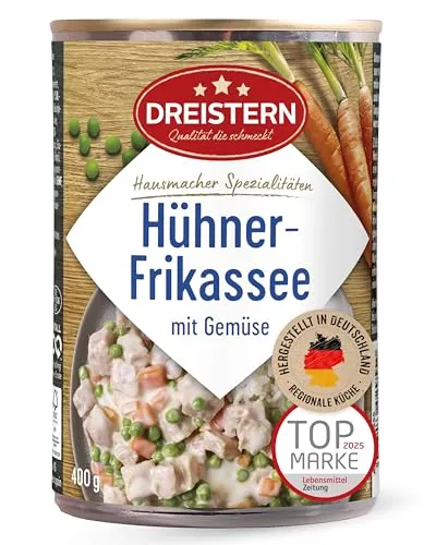 DREISTERN Hühnerfrikassee 400g – Herzhaftes Fertiggericht mit frischem Gemüse