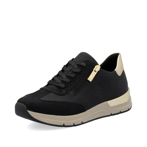 Rieker Damen Low-Top Sneaker 58923 - Damen-Schnürhalbschuhe mit herausnehmbarer Innensohle und coolem Reißverschluss-Design, ideal für den Alltag und bequem zu tragen.
