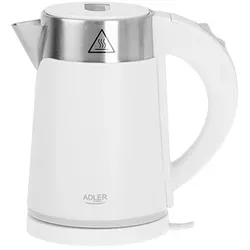 Adler AD 1372 White Wasserkocher 0,6L - Kompakter Wasserkocher für 1-2 Tassen, ideal für kleine Küchen. Mit 800 W Leistung und 360° drehbarem Sockel für einfache Handhabung.