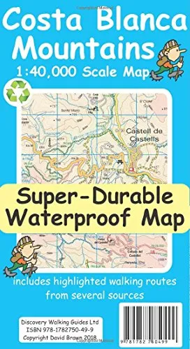 Costa Blanca Mountains Tour & Trail Super-Durable Map