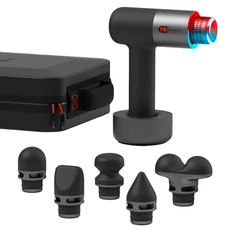 SHARPER IMAGE Massagepistole PowerBoost Pro Dual Node - Heiß & Kalt - Erleben Sie effektive Muskelentspannung mit der SHARPER IMAGE Massagepistole. 6 Geschwindigkeiten und 6 Aufsätze für individuelle Anwendungen. Die innovative Hot & Cold-Technologie fördert die Regeneration nach dem Training.