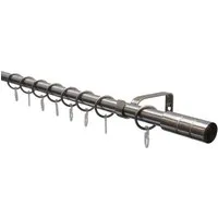 Gardinia Gardinenstangen-Set Zylinder Ø 19 mm Länge 120 cm Edelstahl-Optik