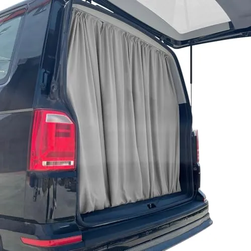 OMAC Heckklappen Gardinen für Ford Transit Tourneo Courier L1 L2 - Grau - Elegante Trennvorhänge für Ford Transit Tourneo Courier L1 L2. Bieten Privatsphäre und sind schnell installiert. Ideal für Sonnenschutz und individuelle Gestaltung des Fahrzeuginnenraums.