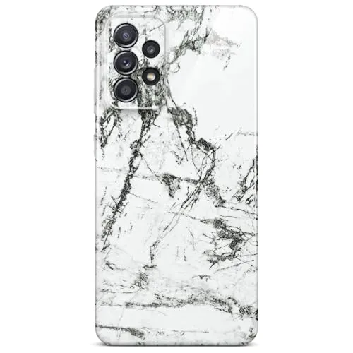 ONEFLOW Bliss Cover für Samsung Galaxy A52 / A52s 5G Hülle in Marmor Optik, Designer Case Handy Schutzhülle mit Kameraschutz, Muster Hardcase Glitzer Handyhülle marmoriert, Weiß Grau