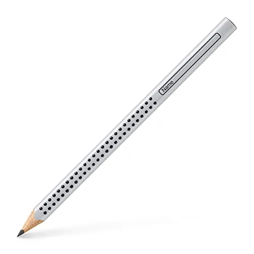 Bleistift Jumbo Grip, 12 Stk. in silber von Faber-Castell