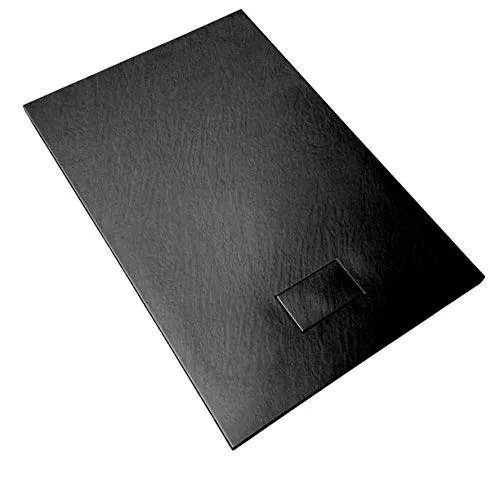 Duschwanne 70x90x2.6 Anthrazit Schwarz - Duschwanne in eleganter Schieferoptik, nur 2,6 cm hoch. Schlagfest und langlebig, ideal für individuelle Einbauarten. Inklusive Ablaufventil und gleichfarbigem Deckel.