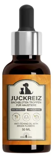 Adema Animal® - Juckreiz Bachblüten Tropfen für Hunde & Katzen bei Hautreizungen - Haut & Fellpflege für Haustiere - Hautpflege bei Läuse, Flöhe, Milben - Rezeptur nach Dr. Bach - ohne Alkohol - 50ml