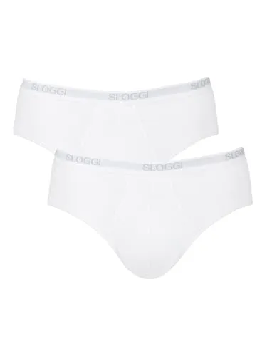 Sloggi Men Basic Midi 2P Briefs - Bequeme Herren-Slips - 2er-Pack Midi Slips aus weicher Baumwolle mit LYCRA, besonders strapazierfähig und mit einem komfortablen Taillenband für den perfekten Sitz.