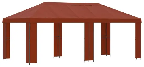vidaXL Garten Pavillon 6 x 3 m Terrakotta - Stylischer Gartenpavillon für moderne Außenbereiche. Robuste Polyester- und Stahlkonstruktion sorgt für Langlebigkeit und Sicherheit. Ideal für Sommer-Events, bietet Schatten und eine angenehme Atmosphäre.