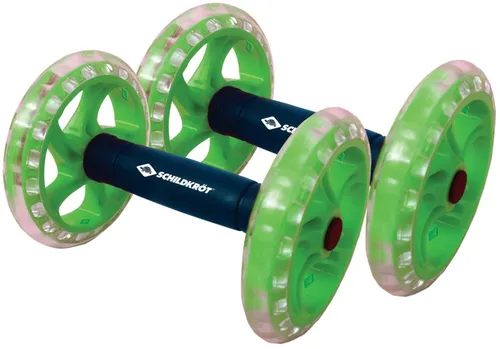 SCHILDKRÖT Dual Core Wheels - schwarz/grün - Fitness-Kleingeräte mit intensiven Trainingsmöglichkeiten für die Rumpfmuskulatur, ausgestattet mit kugelgelagerten, laufruhigen Doppelrollen für ein effektives Workout.