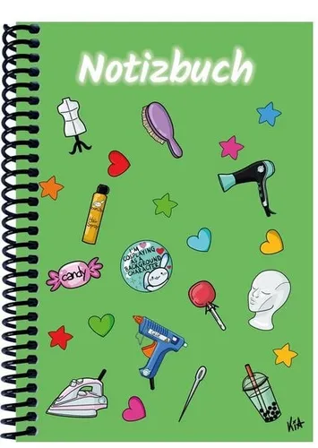 A 4 Notizbuch Manga Items, grün, liniert Spiralbindung, Notizbuch, Tagebuch, ...