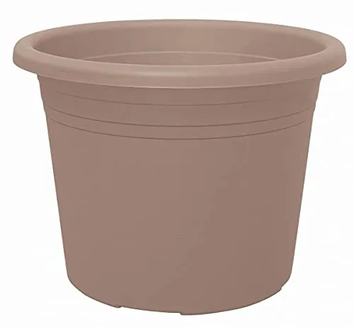 Geli Cylindro Thermo-Blumentopf, rund, aus Kunststoff, Taupe 40, 16 cm