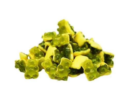 Fruchtgummi Bären & Co. Süßigkeit, Fruchtgummi Waldmeister mit Wackelpudding und Vanillesauce 300g