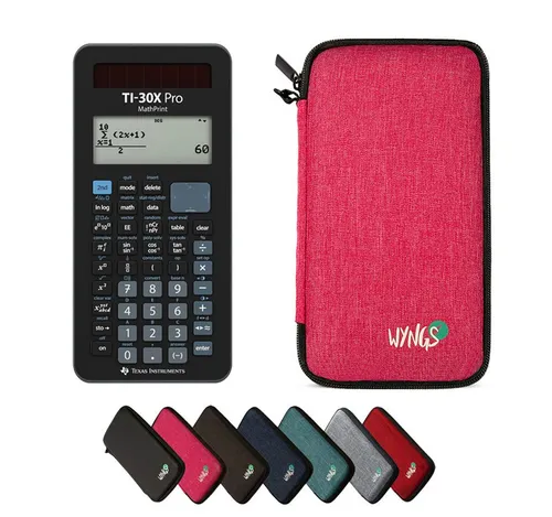 Texas Instruments TI-30X Pro MathPrint Taschenrechner mit Schutztasche - Wissenschaftlicher Taschenrechner mit Hochauflösung und umfassenden Funktionen. Inklusive robuster WYNGS Schutztasche für optimalen Schutz und sichere Aufbewahrung.