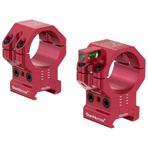 WestHunter Picatinny Zierringe mit 120 MOA Anpassung 30mm | Rot